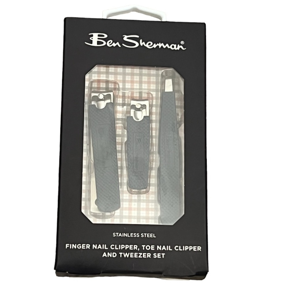 BEN SHERMAN Stainless Steel Finger Nail Clipper Toe Nail Clipper and Tweezer Set